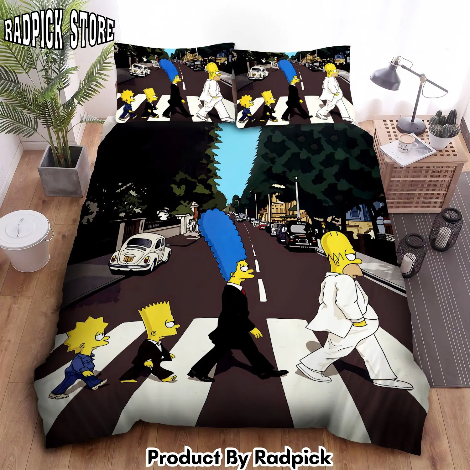 Radpick the simpsons at abbey road as the beatles duvet cover bedroom sets comfortable bedding sets rp327927